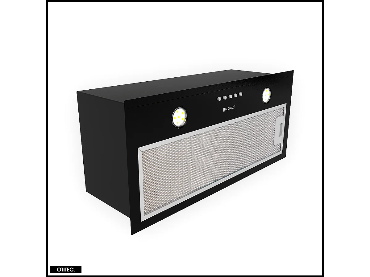 Hotte Casquette Aspirante Silencieuse - 60 cm - 320 m3/h - DELICO - Noir