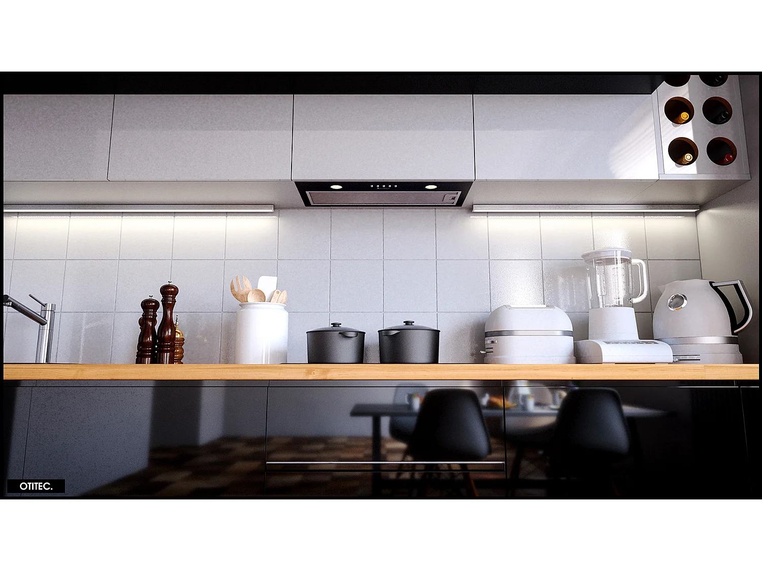 Hotte Casquette Aspirante Silencieuse - 60 cm - 320 m3/h - DELICO - Noir