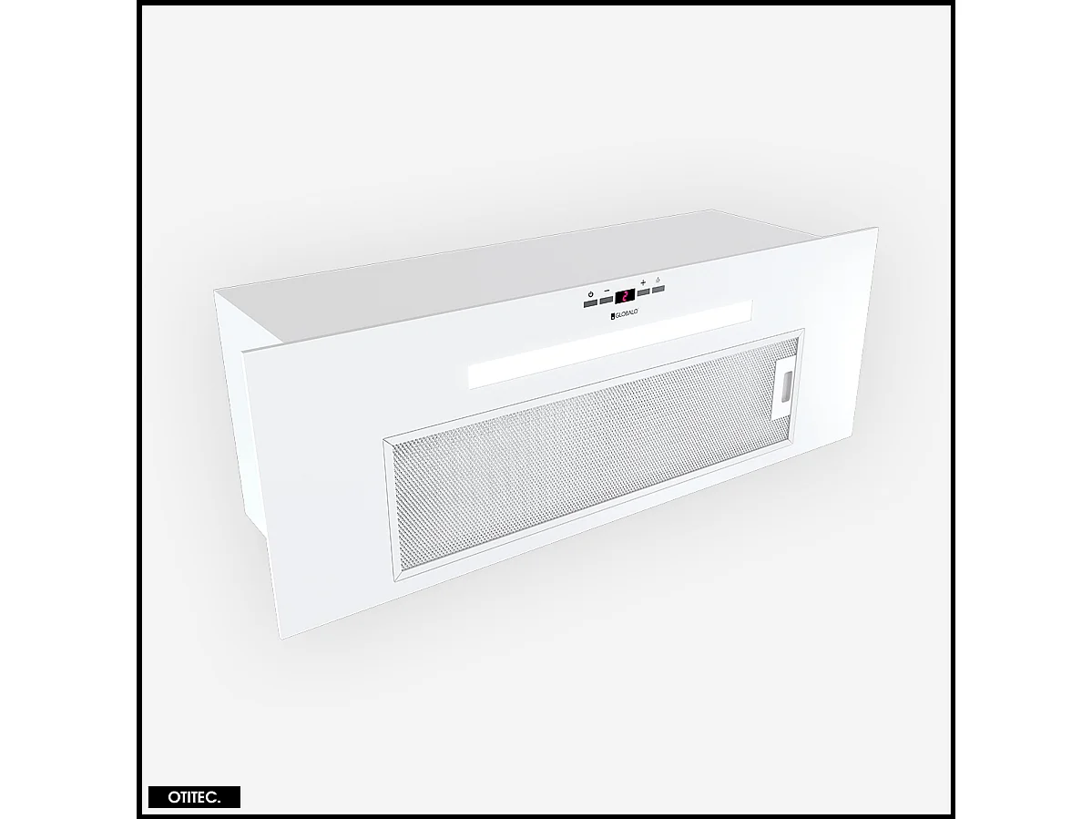 Hotte Casquette Aspirante Silencieuse - 80 cm - 565 m3/h - AGENDERO - Blanc