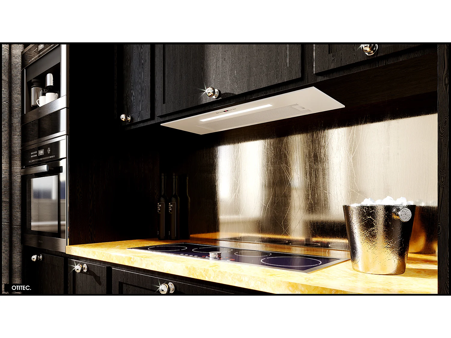 Hotte Casquette Aspirante Silencieuse - 80 cm - 565 m3/h - AGENDERO - Blanc