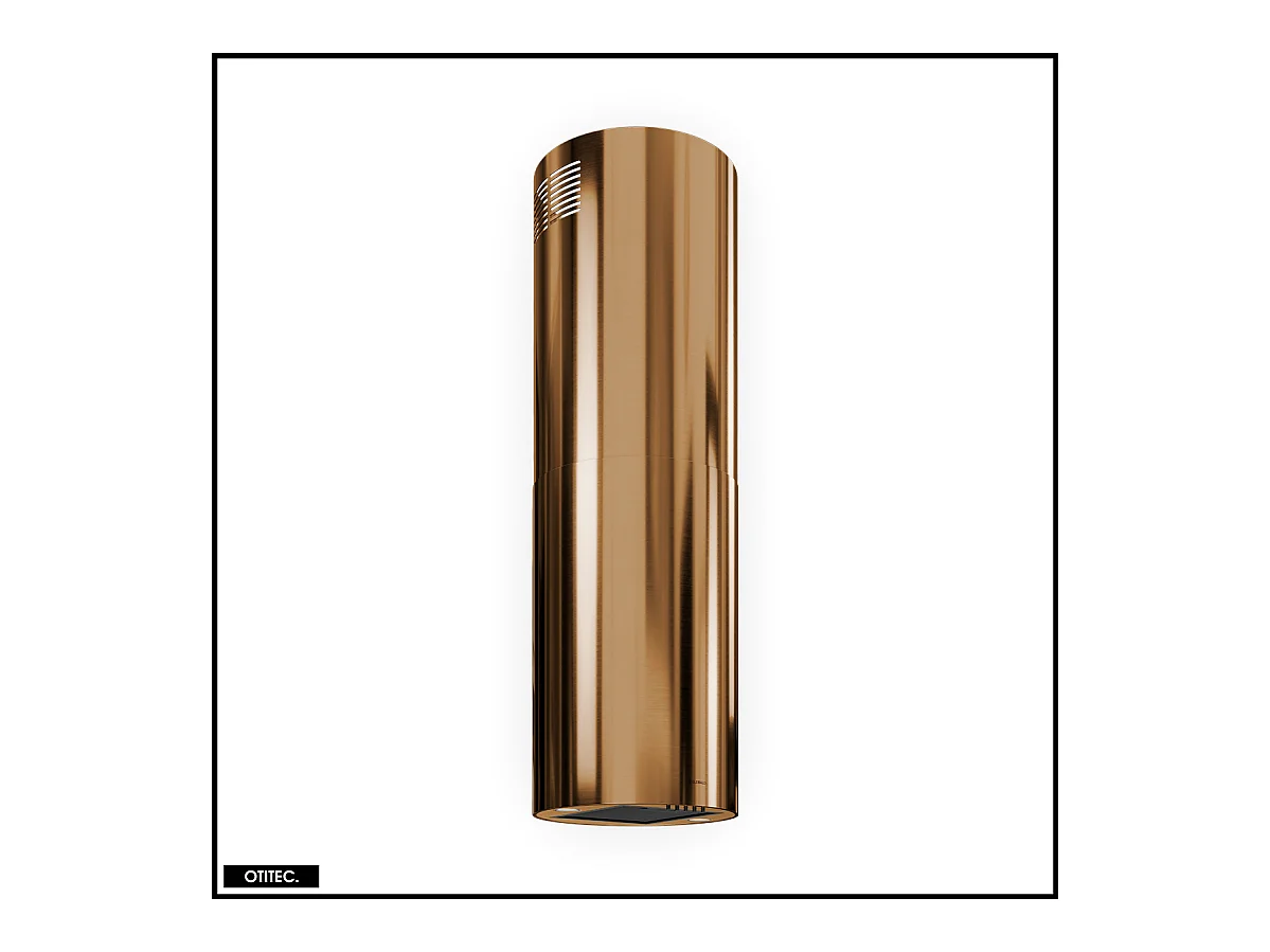 Hotte Îlot Aspirante Silencieuse - 39 cm - 570 m3/h - LOBELIO - Caramel Doré