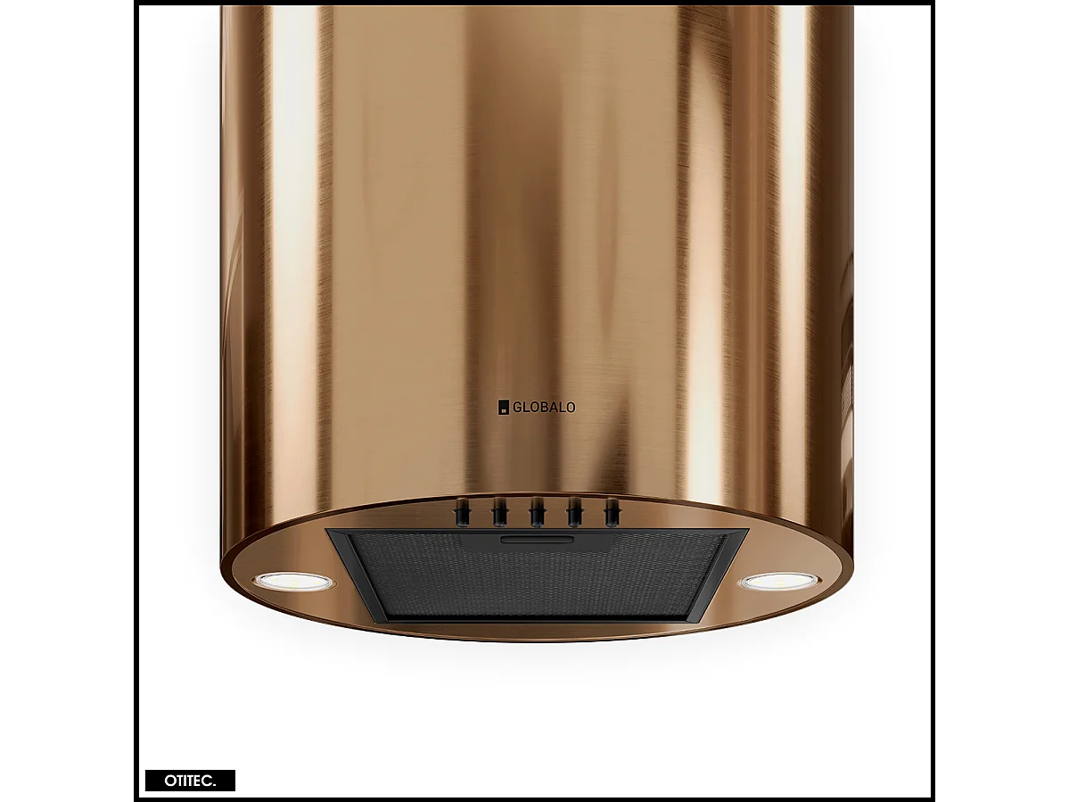 Hotte Îlot Aspirante Silencieuse - 39 cm - 570 m3/h - LOBELIO - Caramel Doré