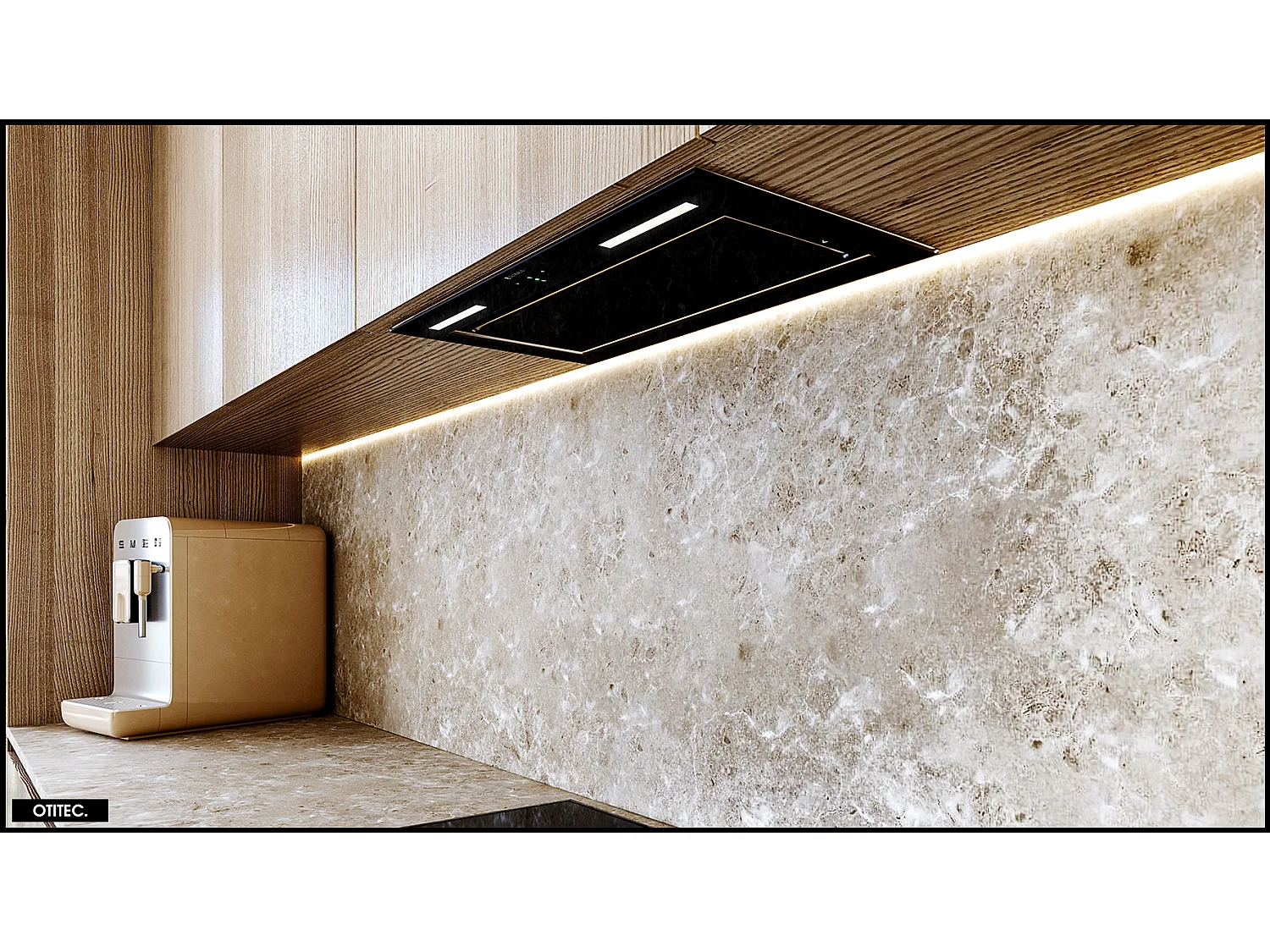 Hotte Casquette Aspirante Silencieuse - 60 cm - 545 m3/h - LUMOTION - Noir