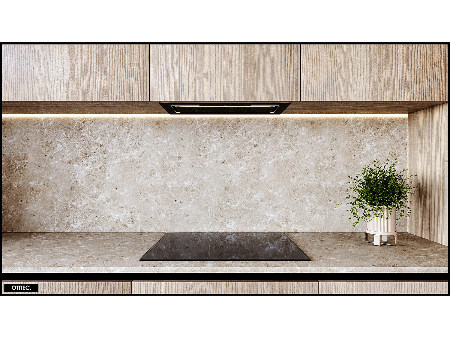 Hotte Casquette Aspirante Silencieuse - 60 cm - 545 m3/h - LUMOTION - Noir