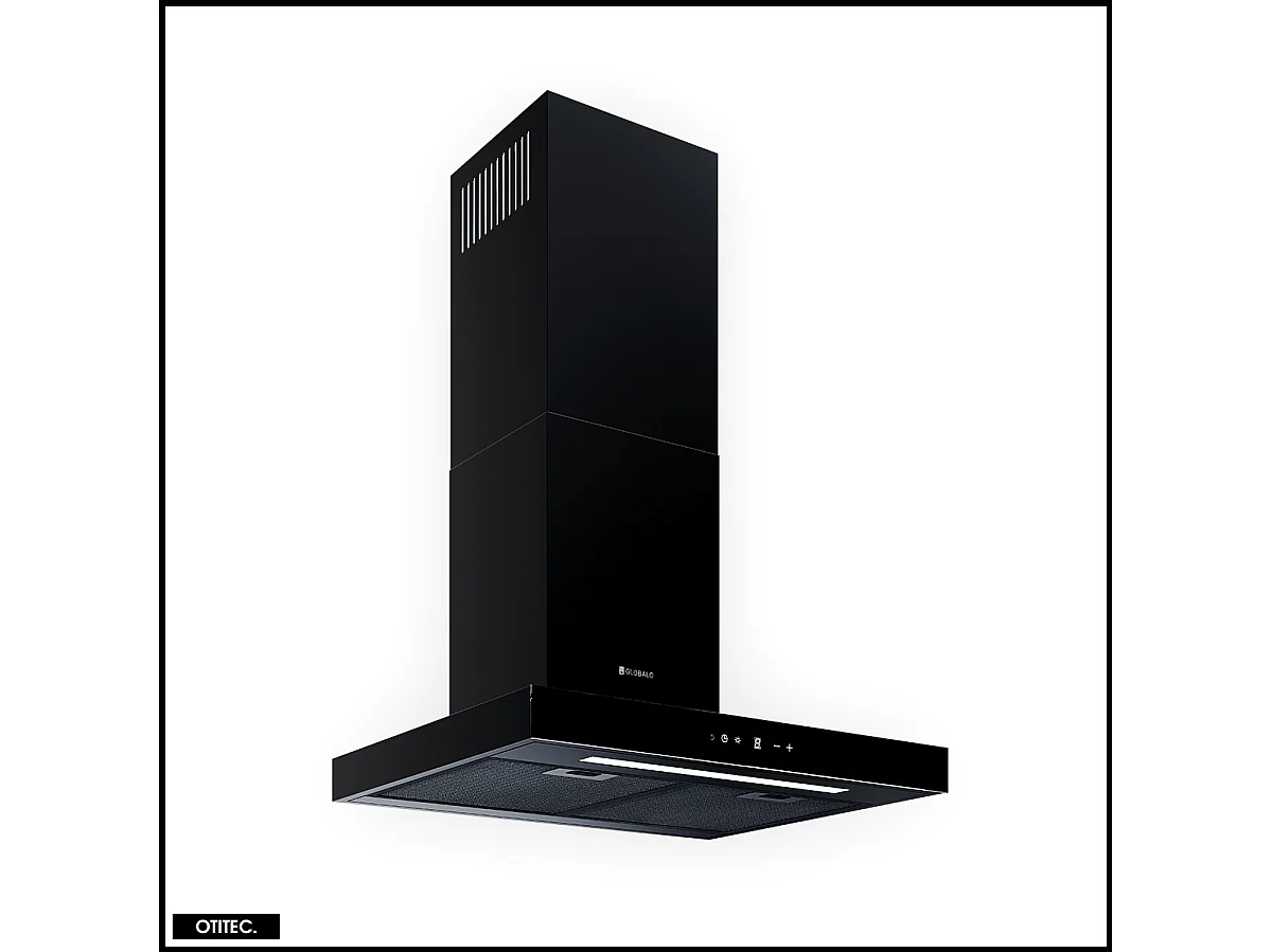 Hotte Murale Aspirante Silencieuse - 60 cm - 596 m3/h - LONATIO - Noir