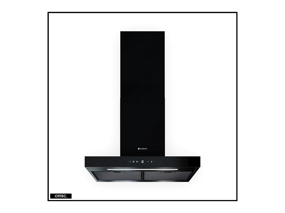 Hotte Murale Aspirante Silencieuse - 60 cm - 596 m3/h - LONATIO - Noir