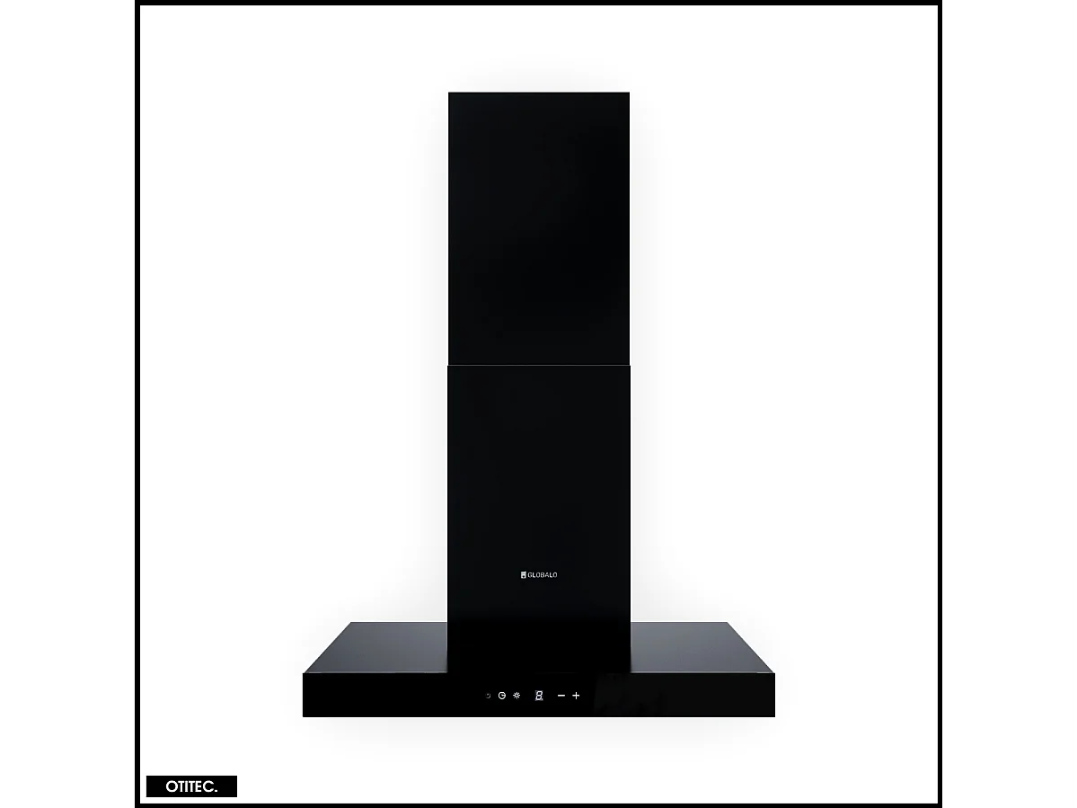 Hotte Murale Aspirante Silencieuse - 60 cm - 596 m3/h - LONATIO - Noir