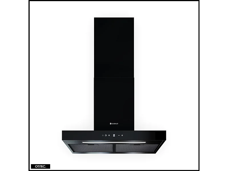 Hotte Murale Aspirante Silencieuse - 60 cm - 596 m3/h - LONATIO - Noir