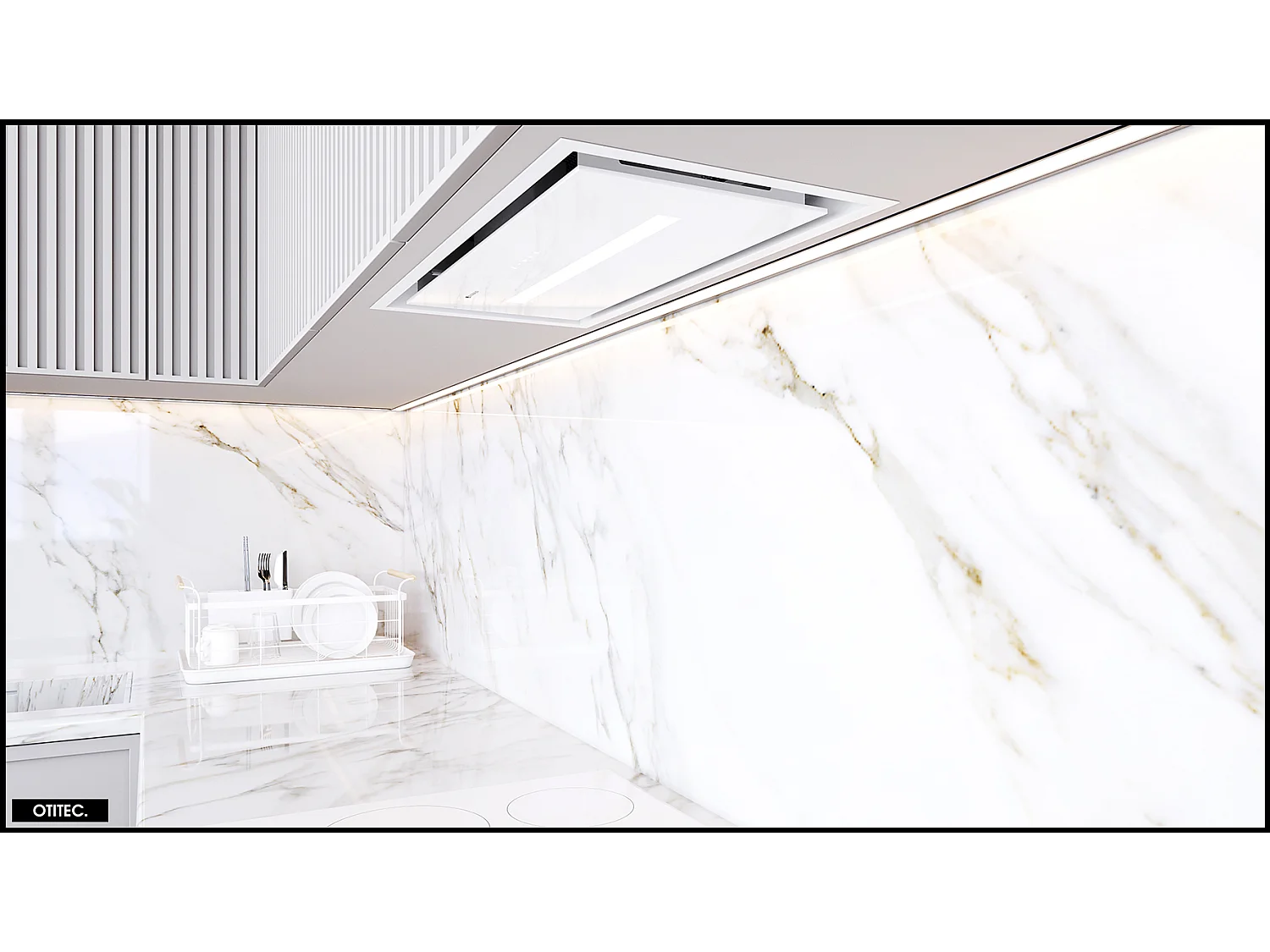 Hotte Casquette Aspirante Silencieuse - 60 cm - 720 m3/h - PINELIO - Blanc