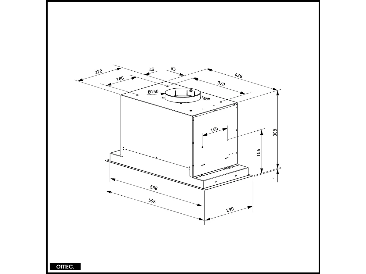 Hotte Casquette Aspirante Silencieuse - 60 cm - 720 m3/h - PINELIO - Blanc