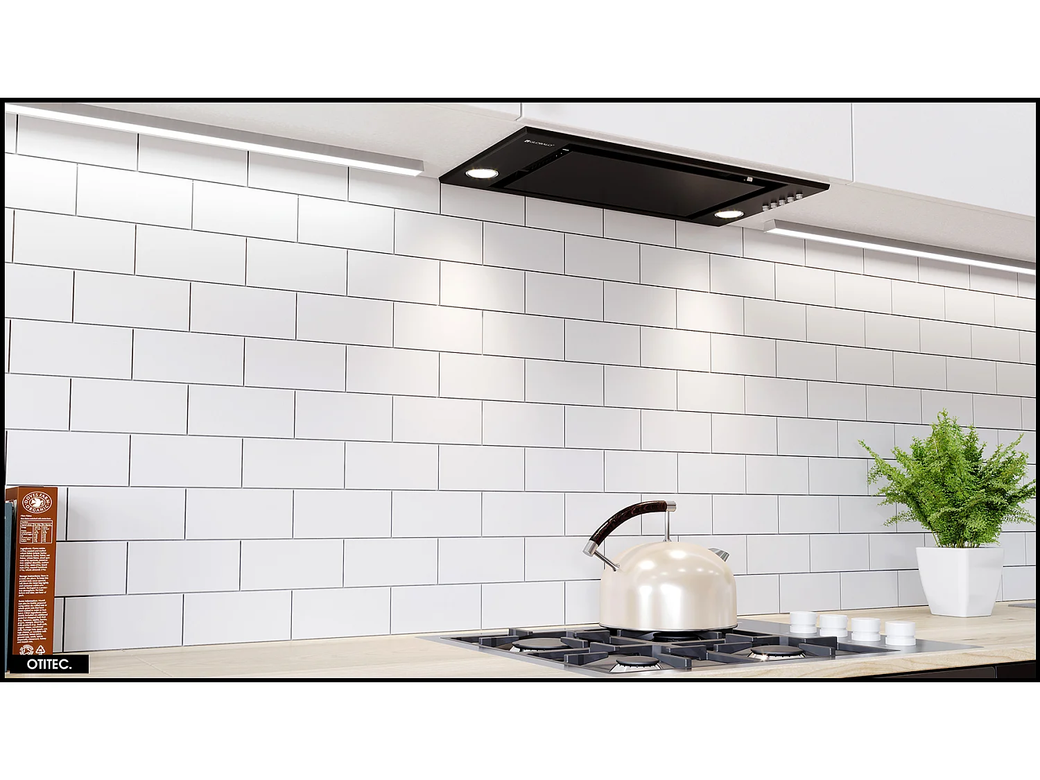 Hotte Casquette Aspirante Silencieuse - 60 cm - 525 m3/h - RETIO - Noir