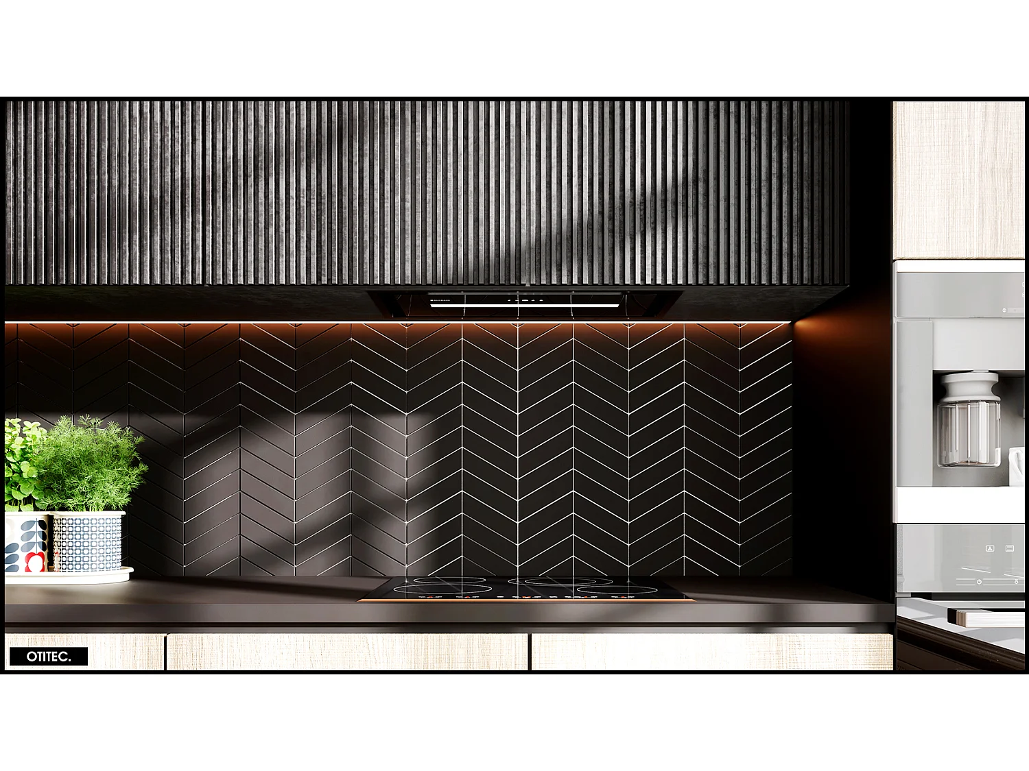 Hotte Casquette Aspirante Silencieuse - 60 cm - 720 m3/h - PINELIO - Noir