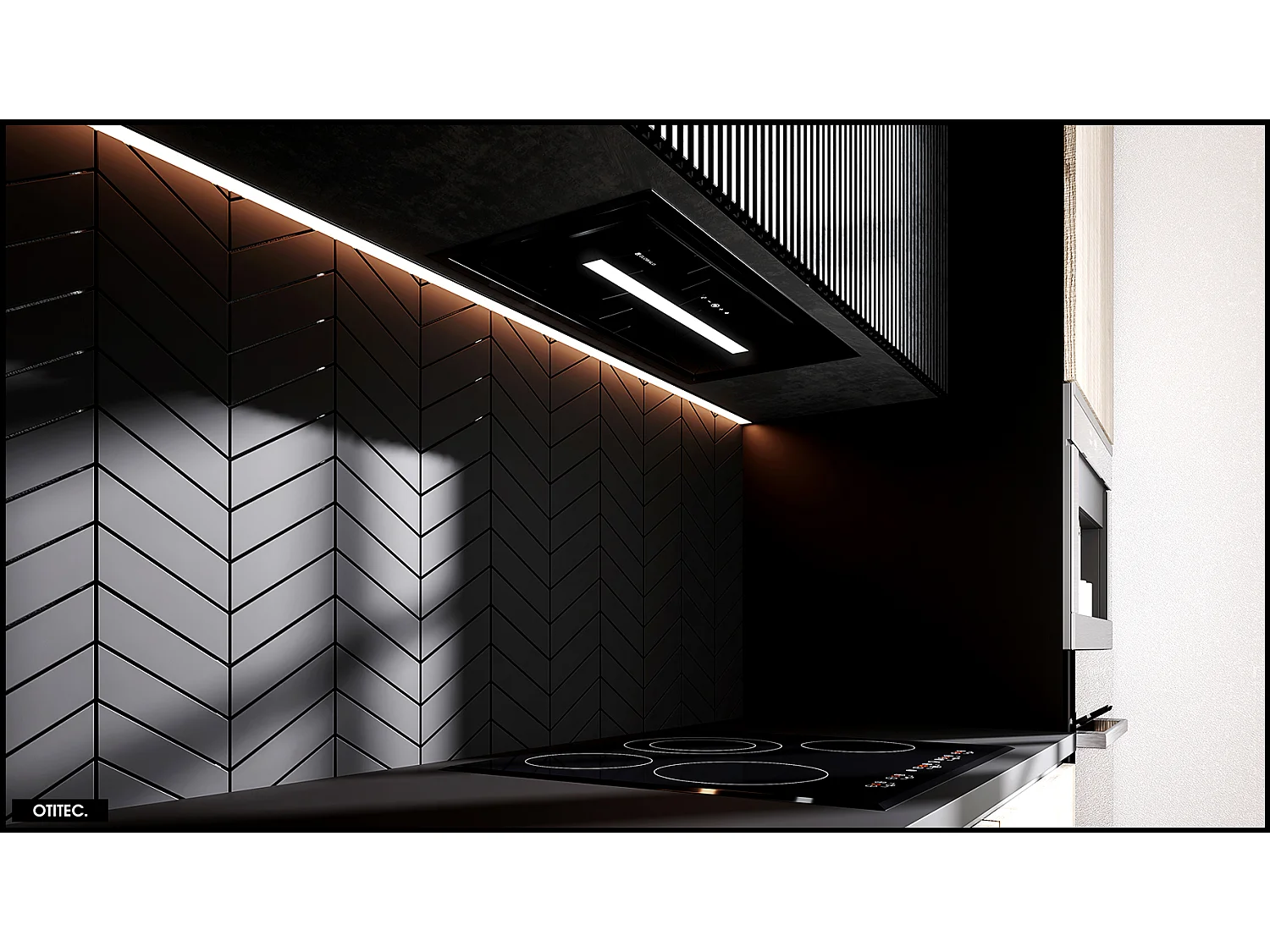 Hotte Casquette Aspirante Silencieuse - 60 cm - 720 m3/h - PINELIO - Noir