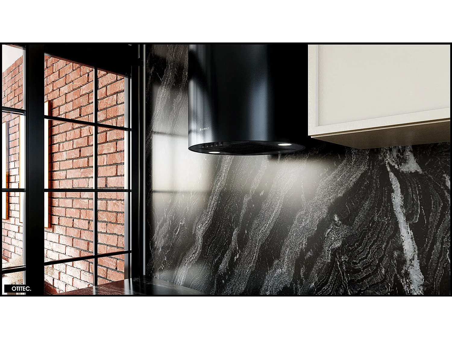 Hotte Murale Aspirante Silencieuse - 39 cm - 570 m3/h - LOBELIO - Noir