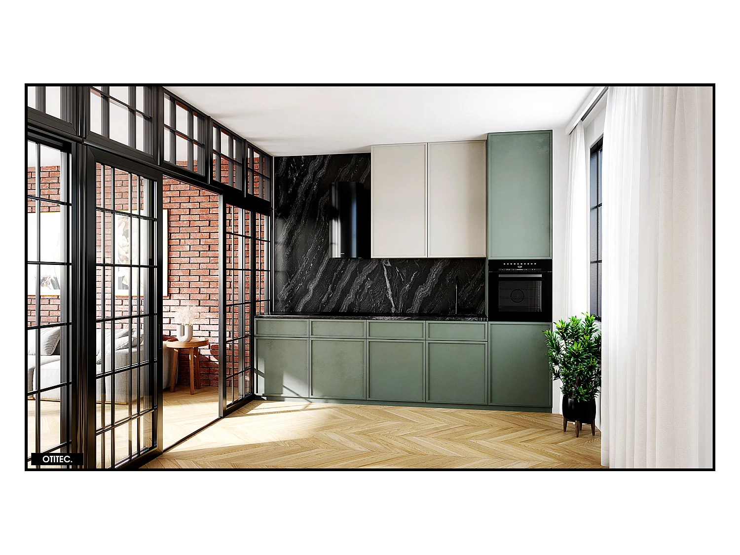 Hotte Murale Aspirante Silencieuse - 39 cm - 570 m3/h - LOBELIO - Noir