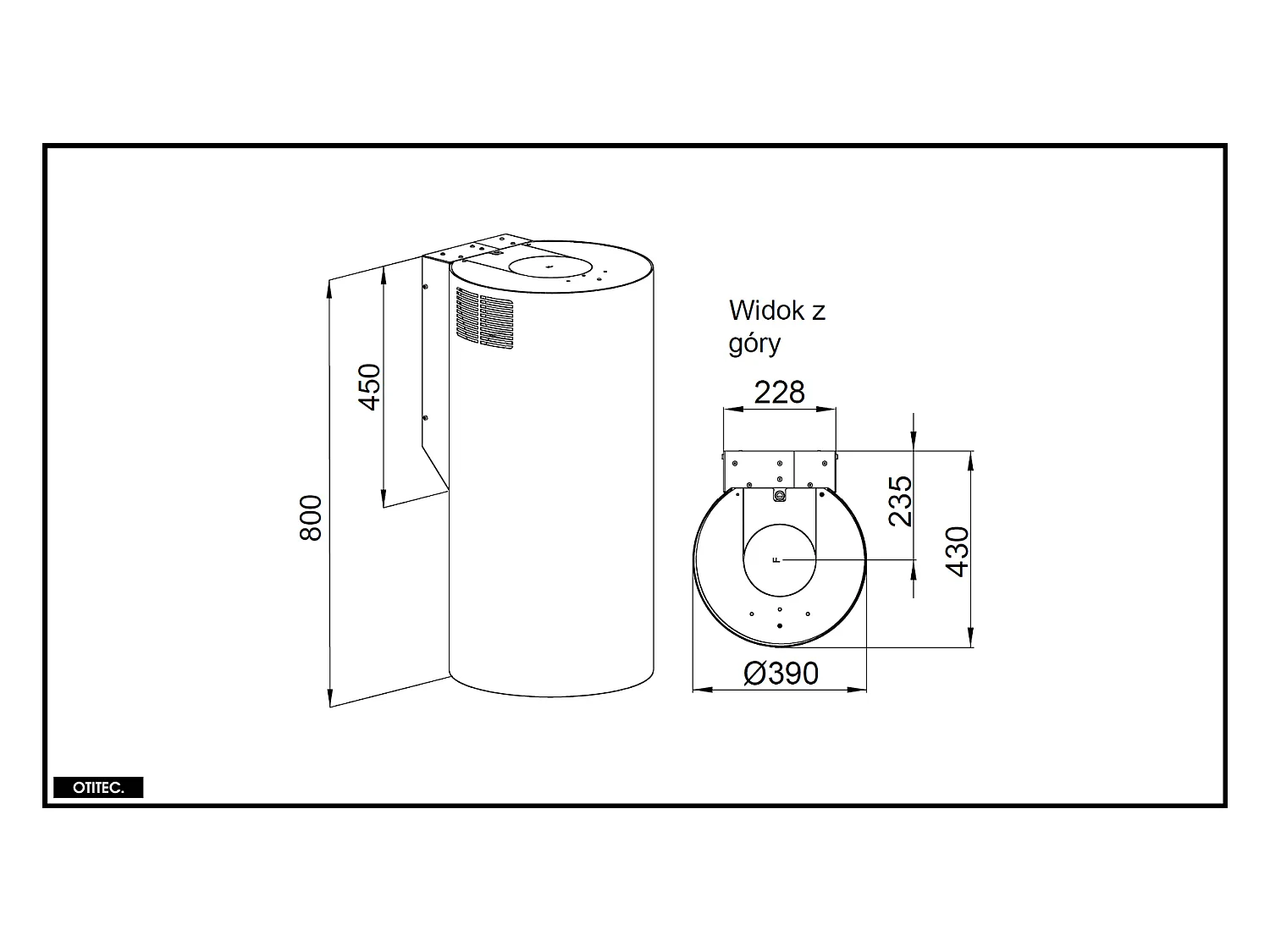 Hotte Murale Aspirante Silencieuse - 39 cm - 570 m3/h - LOBELIO - Noir