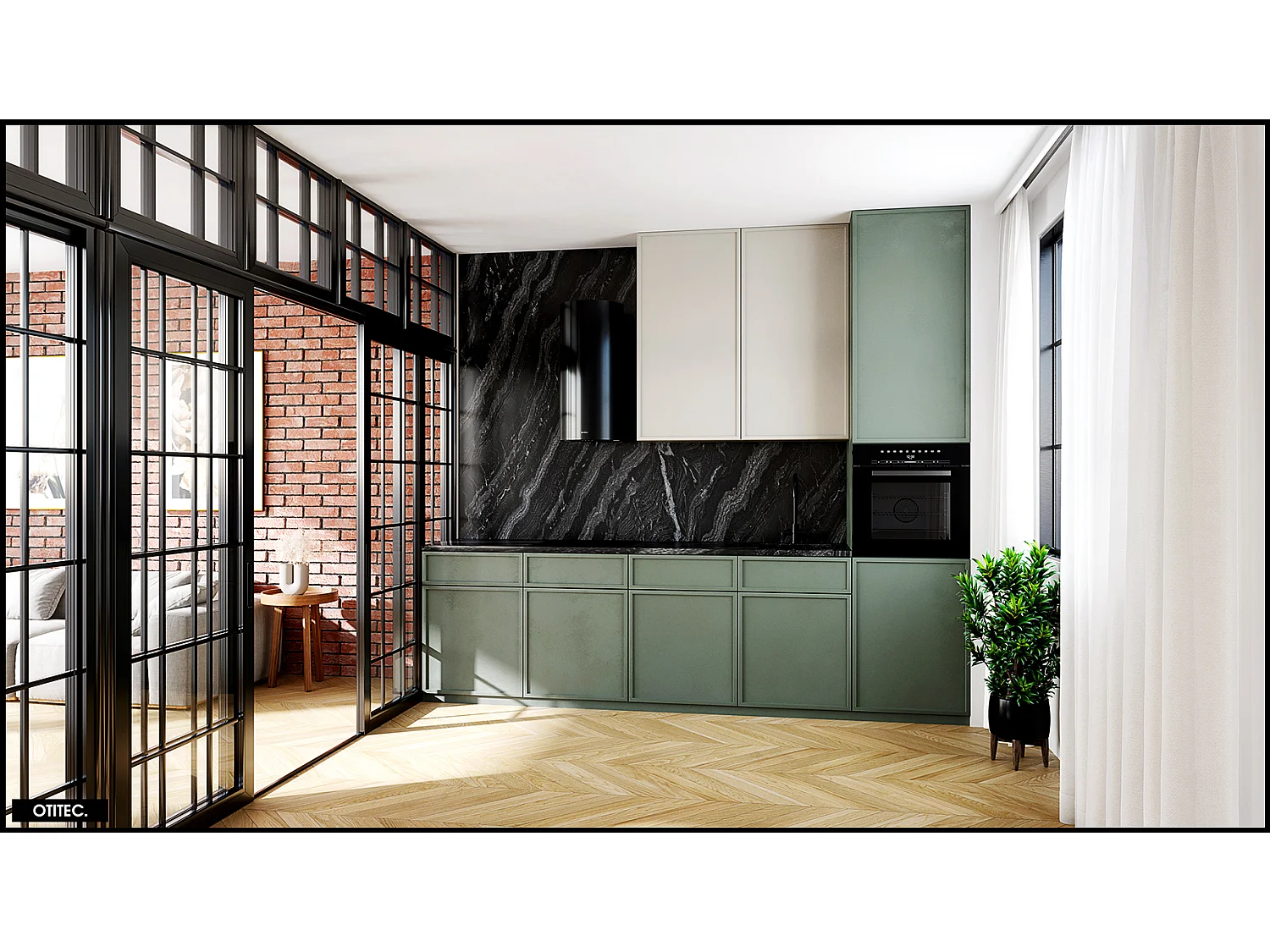 Hotte Murale Aspirante Silencieuse - 39 cm - 570 m3/h - LOBELIO - Noir