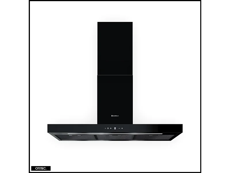 Hotte Murale Aspirante Silencieuse - 90 cm - 608 m3/h - LONATIO - Noir