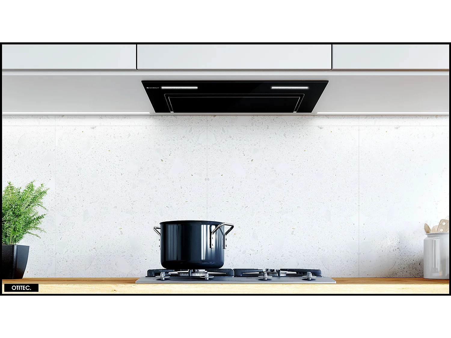 Hotte Casquette Aspirante Silencieuse - 60 cm - 562 m3/h - GINGERO - Noir