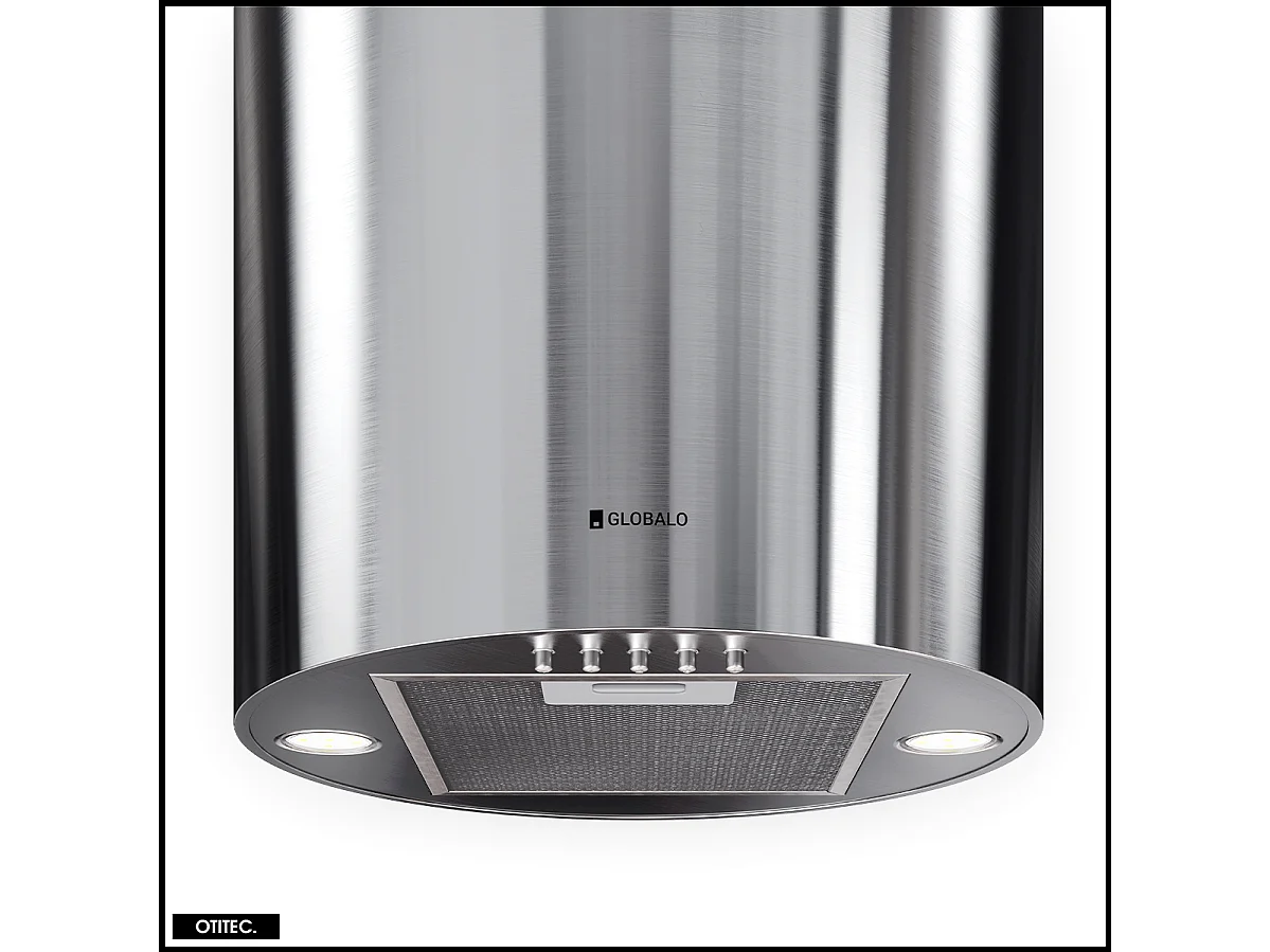 Hotte Îlot Aspirante Silencieuse - 39 cm - 570 m3/h - LOBELIO - Inox
