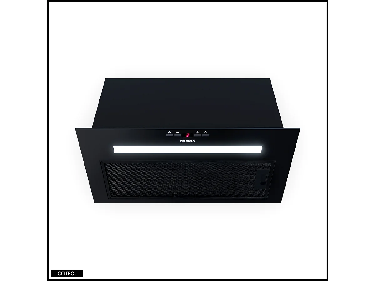 Hotte Casquette Aspirante Silencieuse - 60 cm - 575 m3/h - AGENDERO - Noir