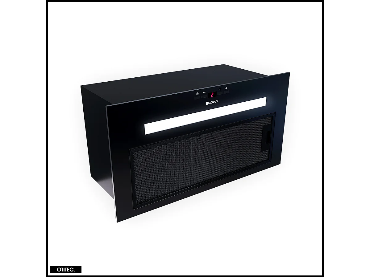 Hotte Casquette Aspirante Silencieuse - 60 cm - 575 m3/h - AGENDERO - Noir