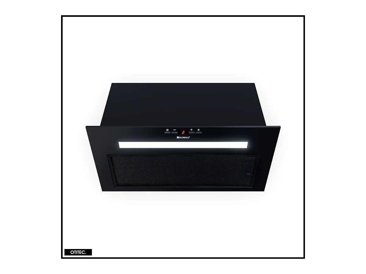 Hotte Casquette Aspirante Silencieuse - 60 cm - 575 m3/h - AGENDERO - Noir