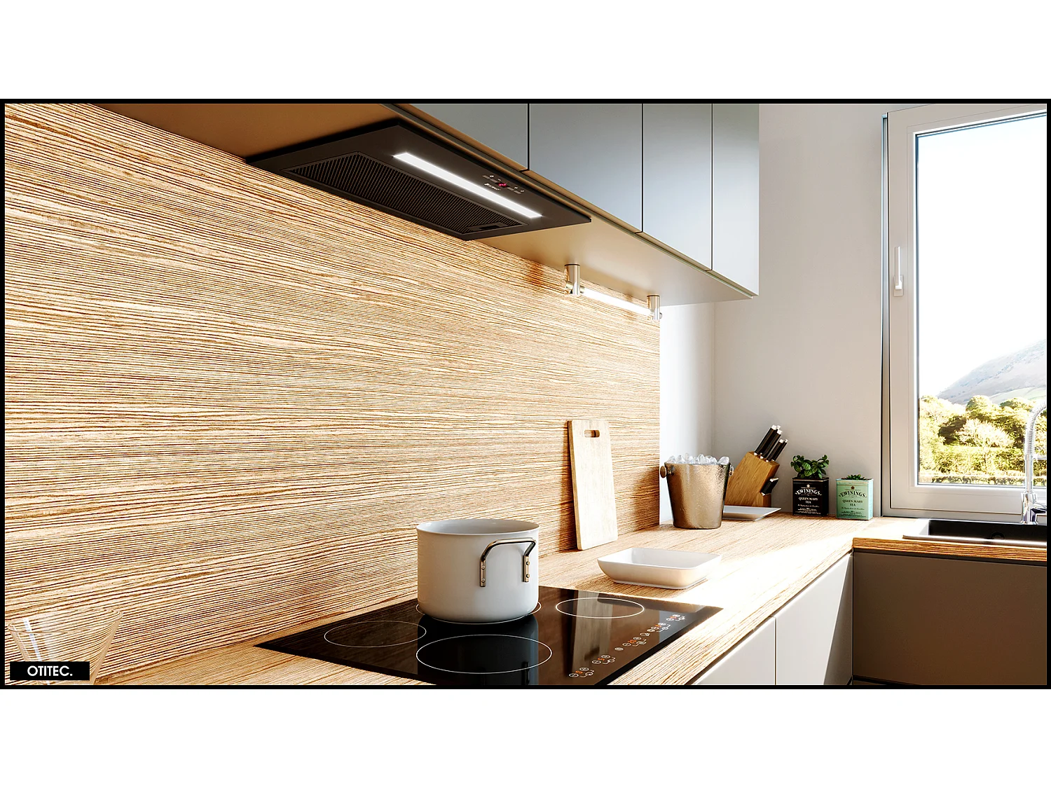 Hotte Casquette Aspirante Silencieuse - 60 cm - 575 m3/h - AGENDERO - Noir