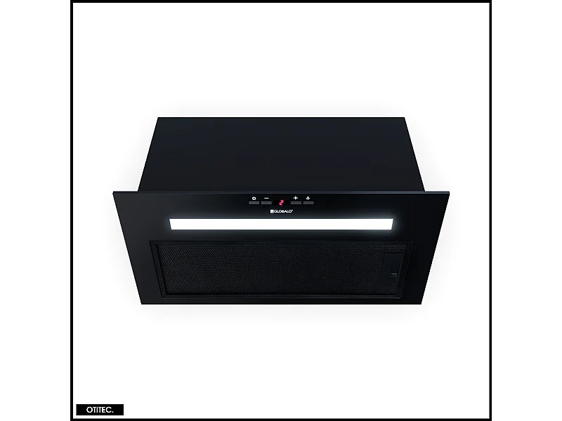 Hotte Casquette Aspirante Silencieuse - 60 cm - 575 m3/h - AGENDERO - Noir