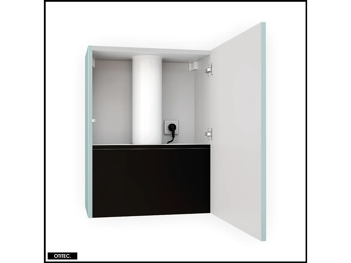 Hotte Murale Aspirante Silencieuse - 60 cm - 720 m3/h - LOWIO - Noir Menthe