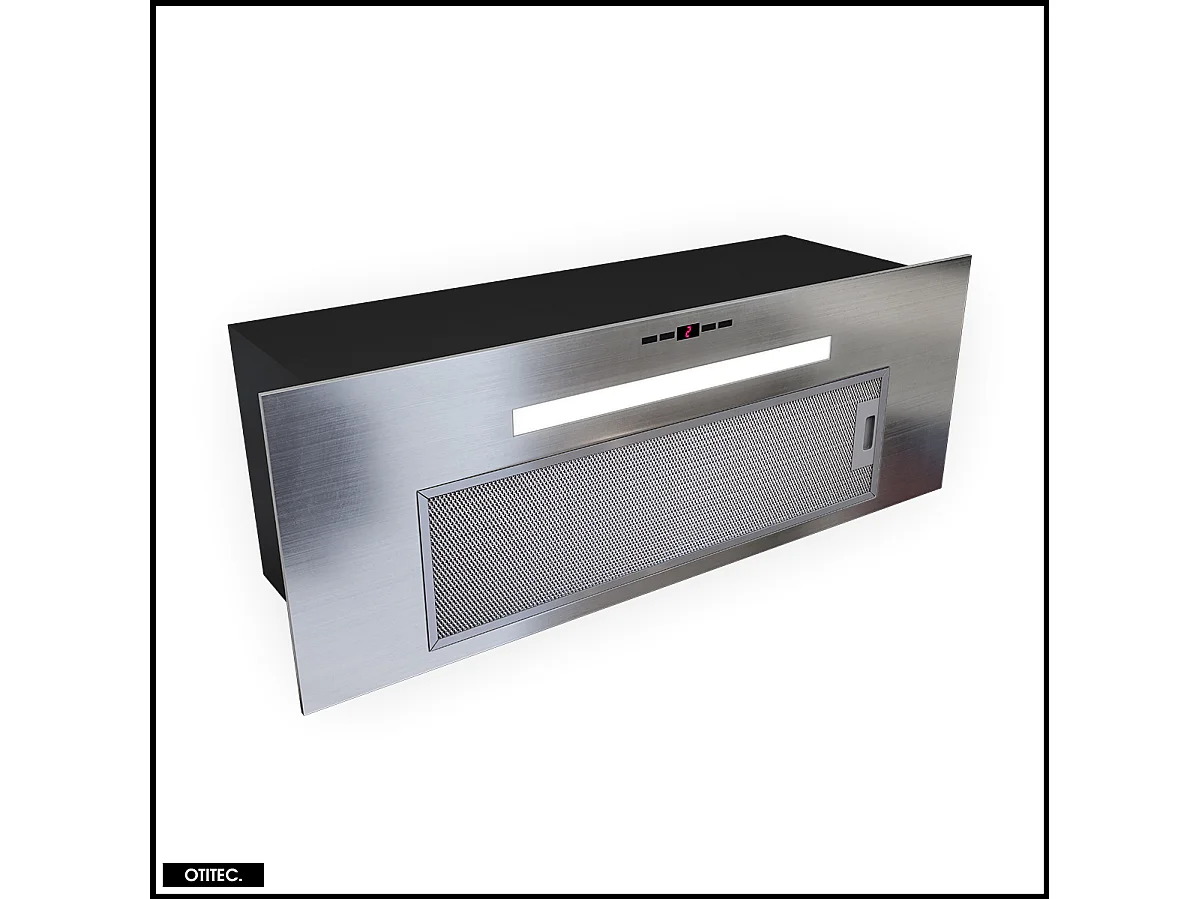 Hotte Casquette Aspirante Silencieuse - 80 cm - 565 m3/h - AGENDERO - Inox