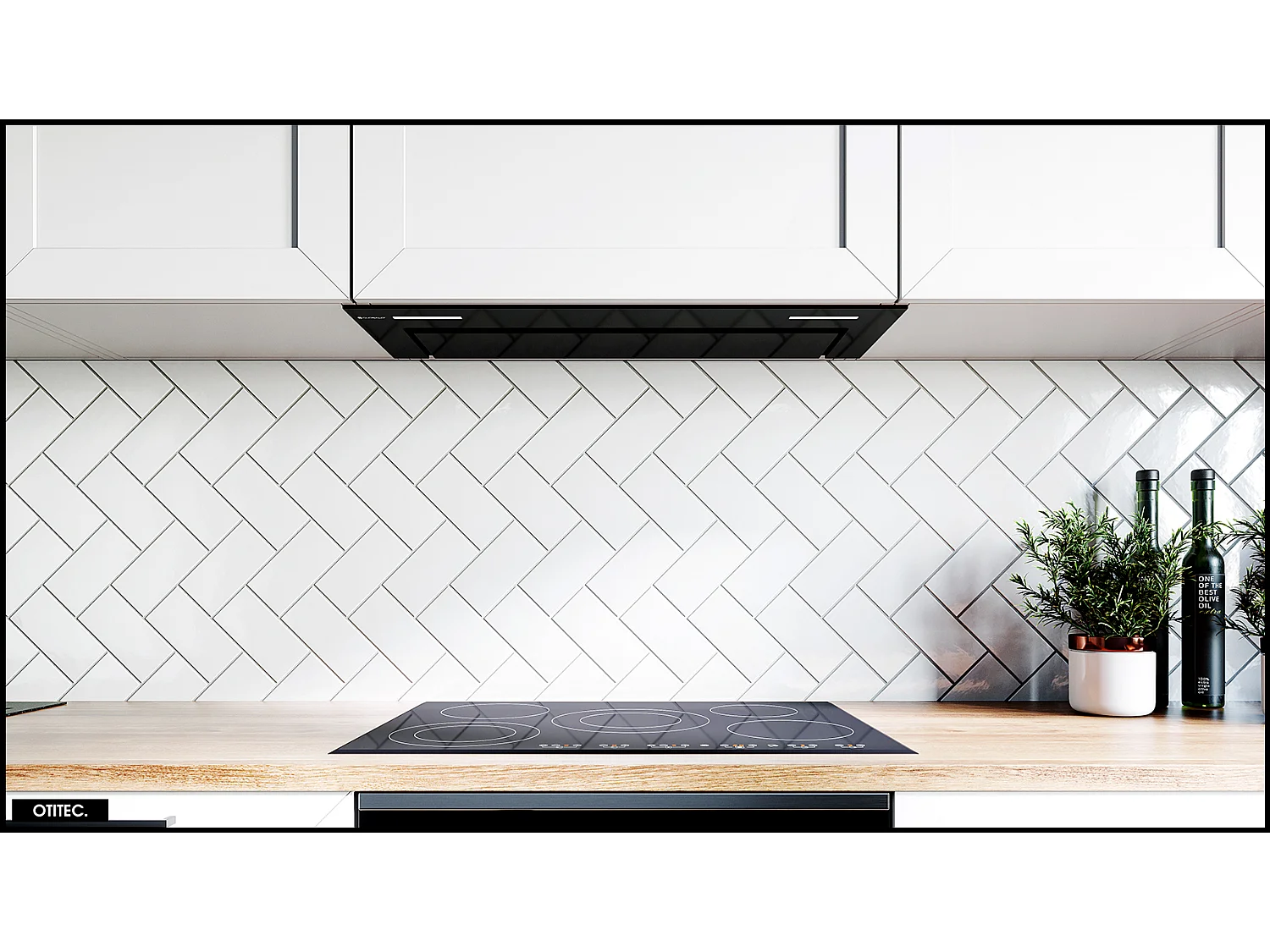 Hotte Casquette Aspirante Silencieuse - 80 cm - 570 m3/h - GINGERO - Noir