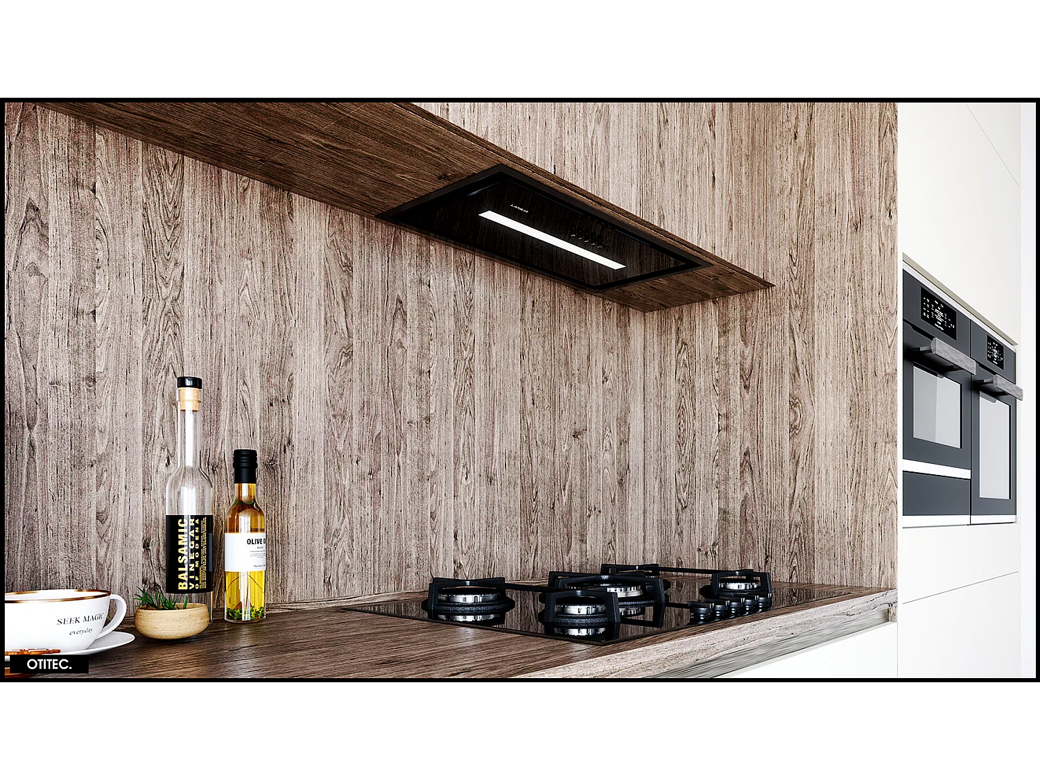 Hotte Casquette Aspirante Silencieuse - 60 cm - 580 m3/h - SELETIO - Noir