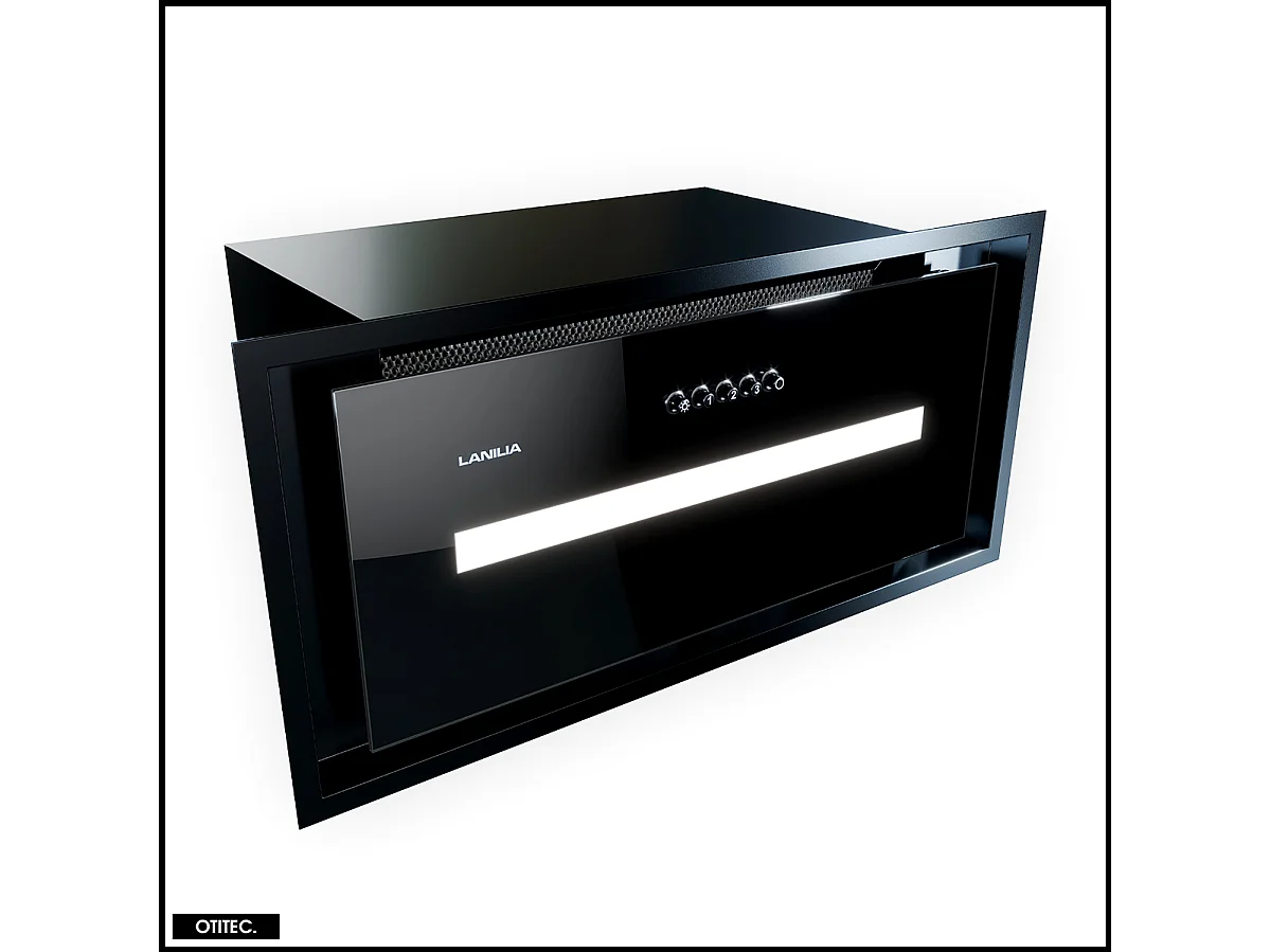 Hotte Casquette Aspirante Silencieuse - 60 cm - 580 m3/h - SELETIO - Noir