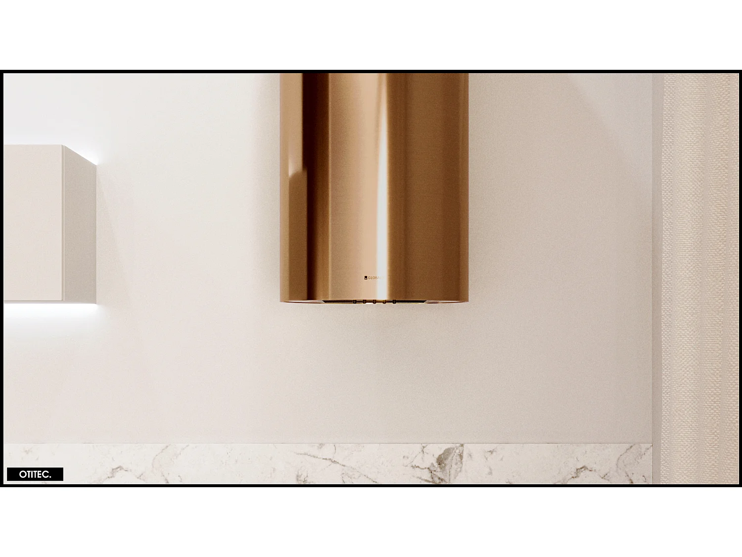 Hotte Murale Aspirante Silencieuse - 39 cm - 570 m3/h - LOBELIO - Caramel Doré