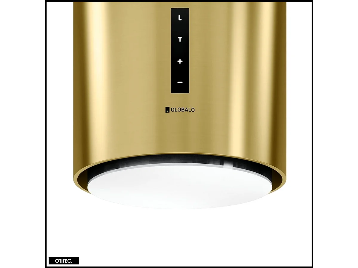 Hotte Îlot Aspirante Silencieuse - 39 cm - 675 m3/h - HEWENO - Doré Mat