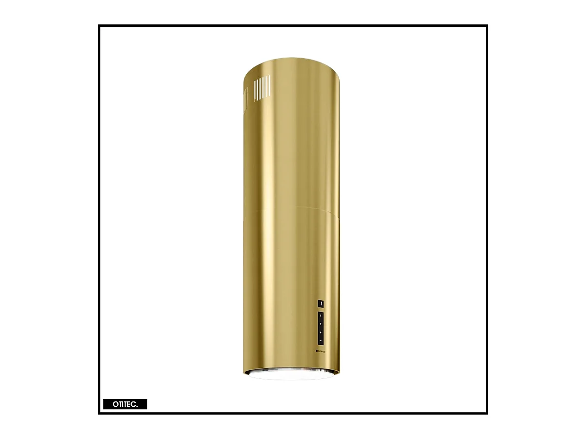 Hotte Îlot Aspirante Silencieuse - 39 cm - 675 m3/h - HEWENO - Doré Mat