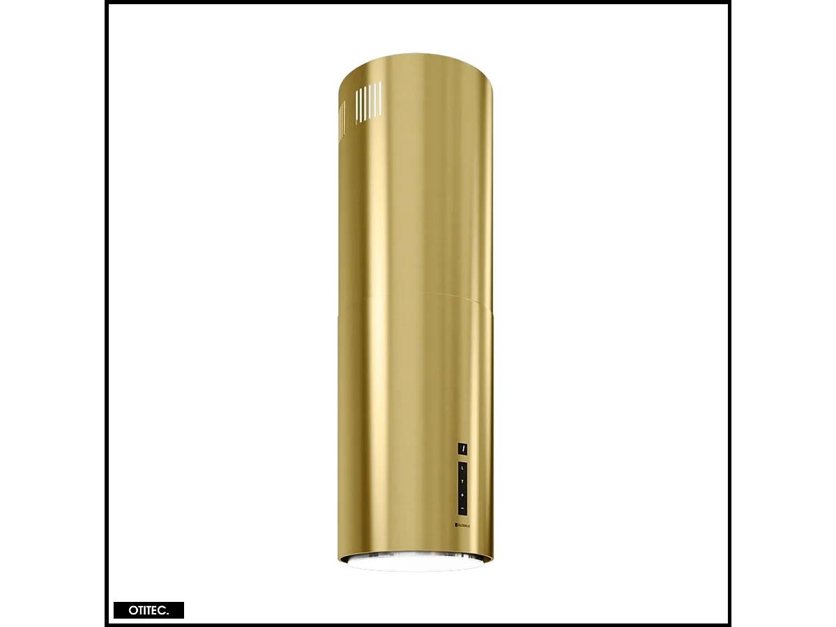 Hotte Îlot Aspirante Silencieuse - 39 cm - 675 m3/h - HEWENO - Doré Mat