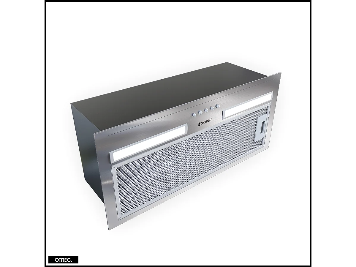 Hotte Casquette Aspirante Silencieuse - 60 cm - 320 m3/h - HADARIO - Inox