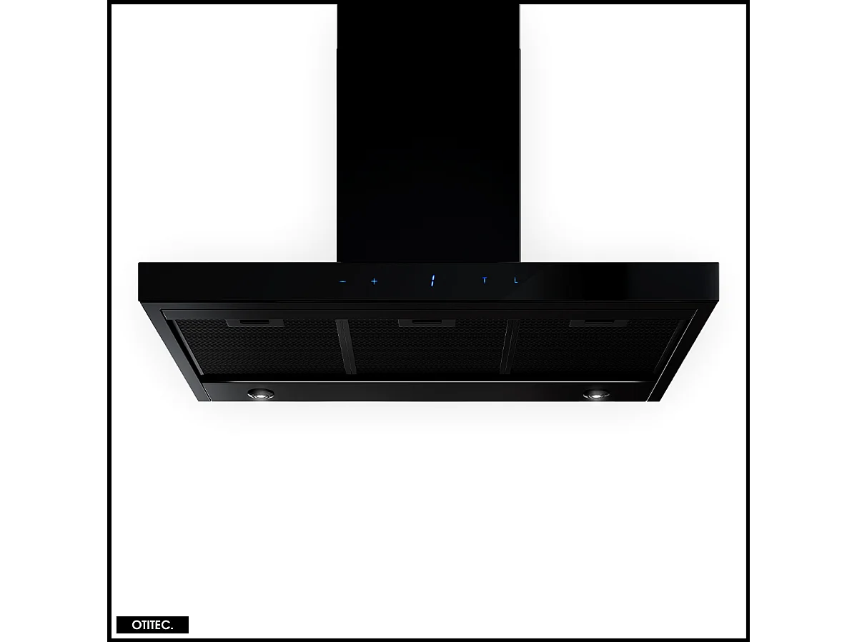 Hotte Murale Aspirante Silencieuse - 90 cm - 564 m3/h - VERTA H2H - Noir