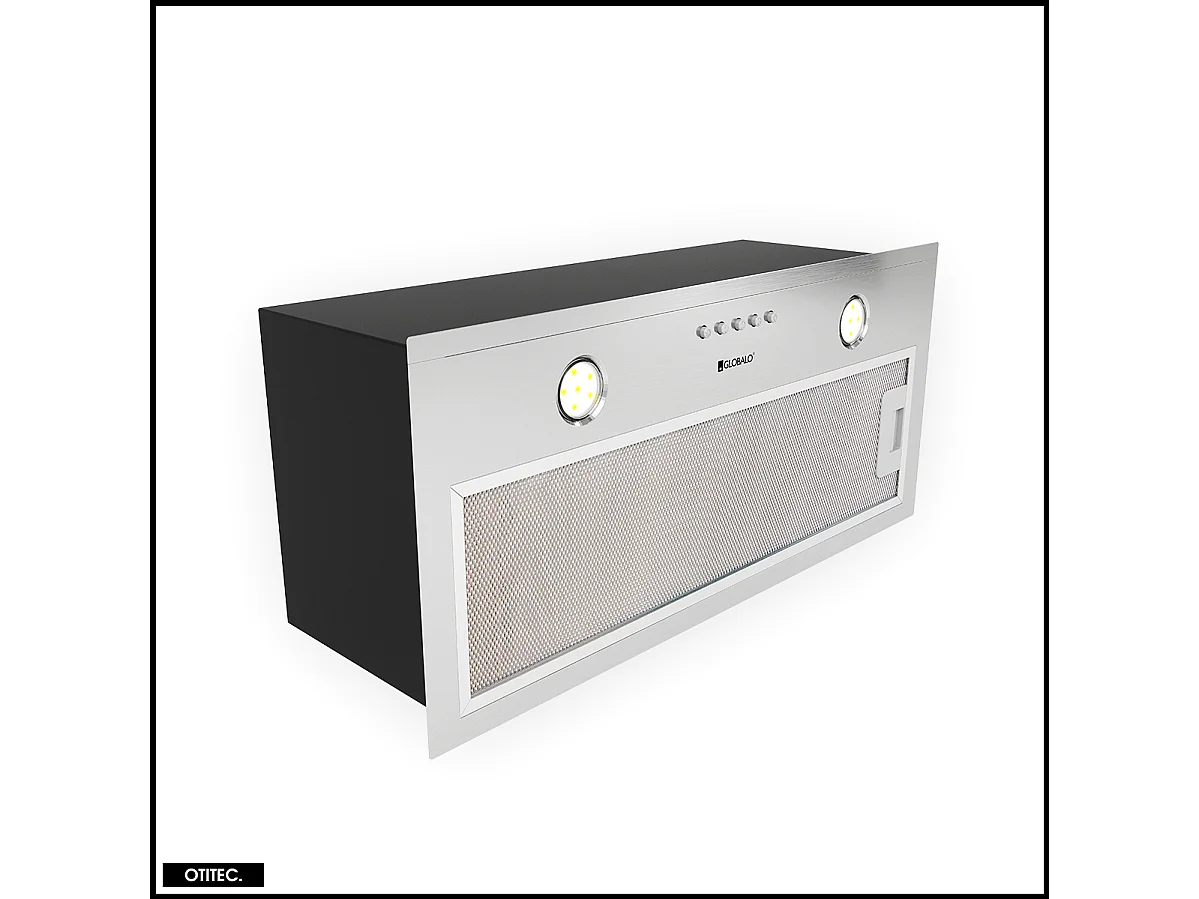 Hotte Casquette Aspirante Silencieuse - 60 cm - 320 m3/h - DELICO - Inox