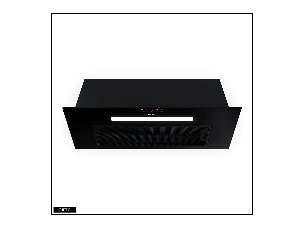 Hotte Casquette Aspirante Silencieuse - 80 cm - 565 m3/h - AGENDERO - Noir