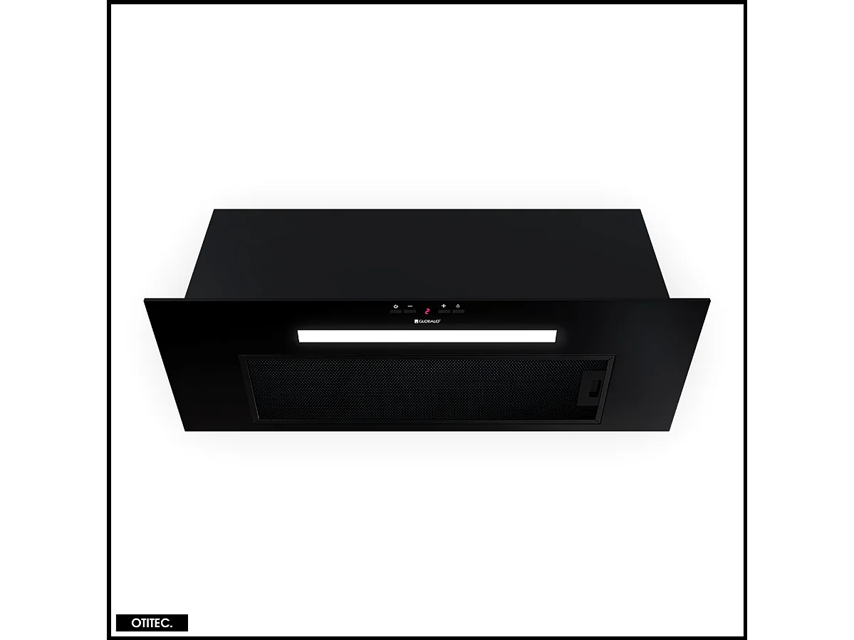 Hotte Casquette Aspirante Silencieuse - 80 cm - 565 m3/h - AGENDERO - Noir