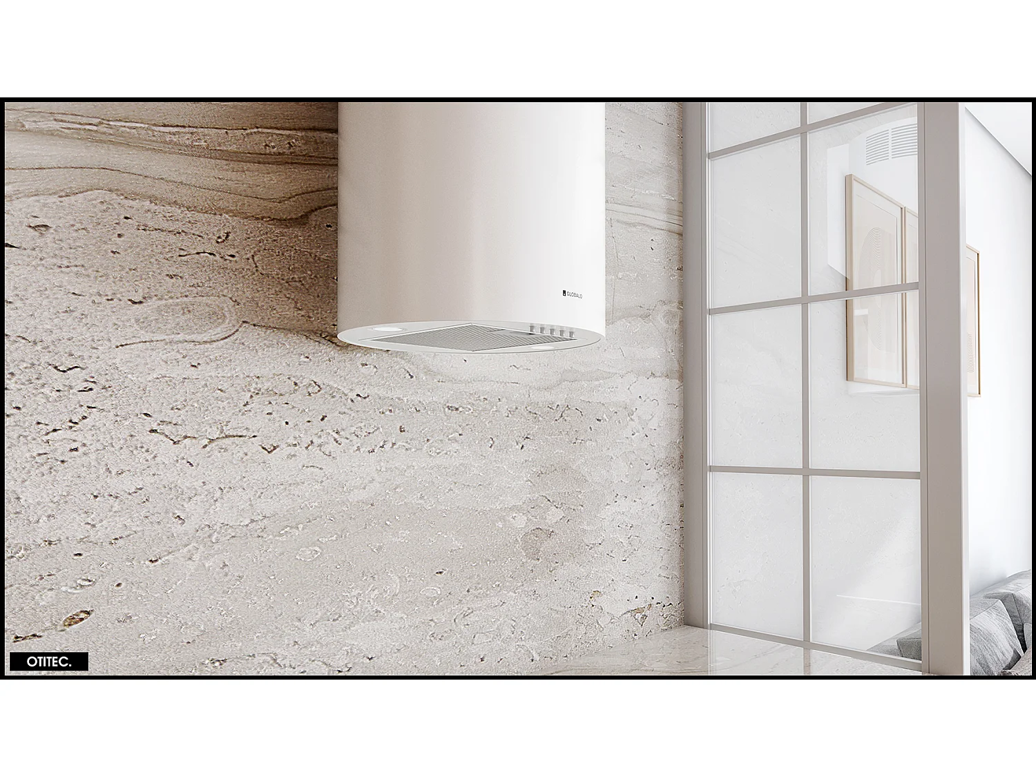 Hotte Murale Aspirante Silencieuse - 39 cm - 570 m3/h - LOBELIO - Blanc