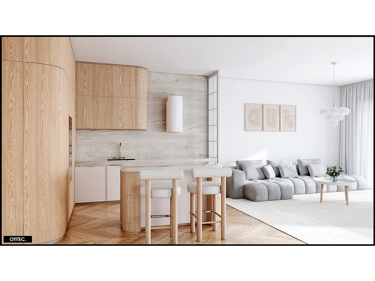 Hotte Murale Aspirante Silencieuse - 39 cm - 570 m3/h - LOBELIO - Blanc