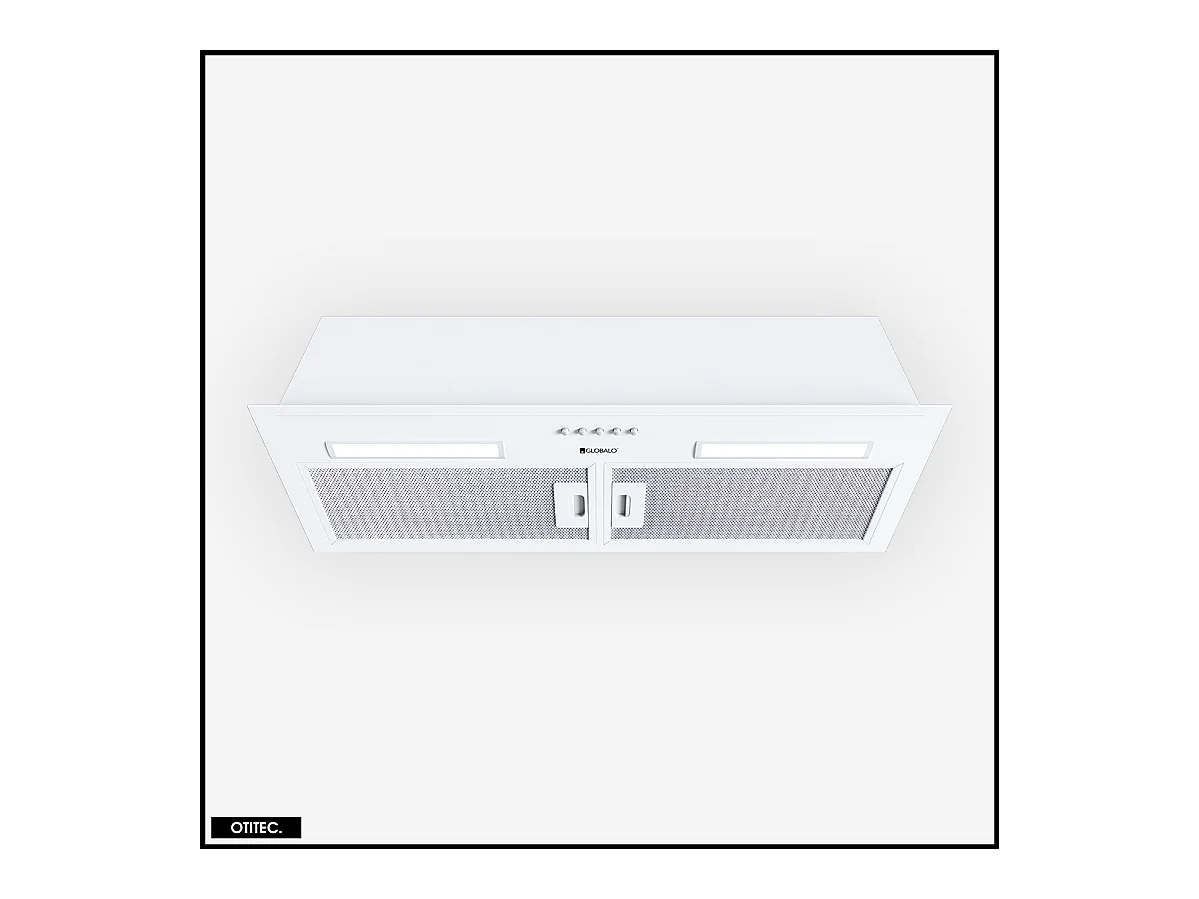 Hotte Casquette Aspirante Silencieuse - 80 cm - 330 m3/h - HADARIO - Blanc