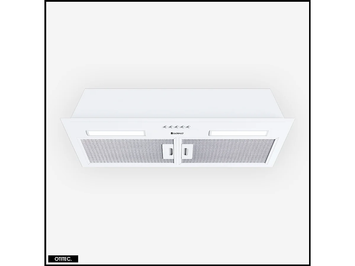 Hotte Casquette Aspirante Silencieuse - 80 cm - 330 m3/h - HADARIO - Blanc