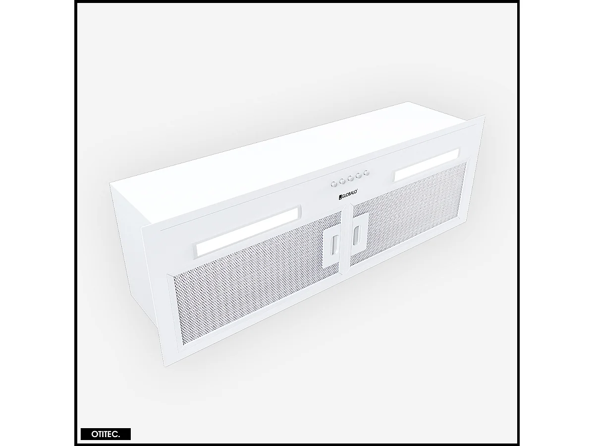 Hotte Casquette Aspirante Silencieuse - 80 cm - 330 m3/h - HADARIO - Blanc