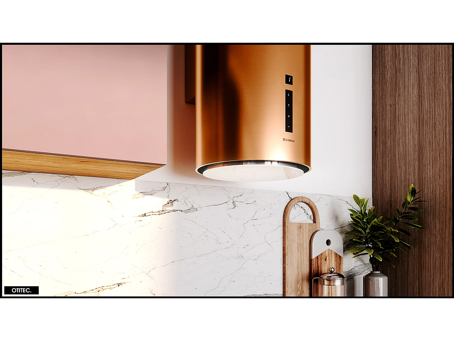 Hotte Murale Aspirante Silencieuse - 39 cm - 660 m3/h - HEWENO - Cuivre Mat