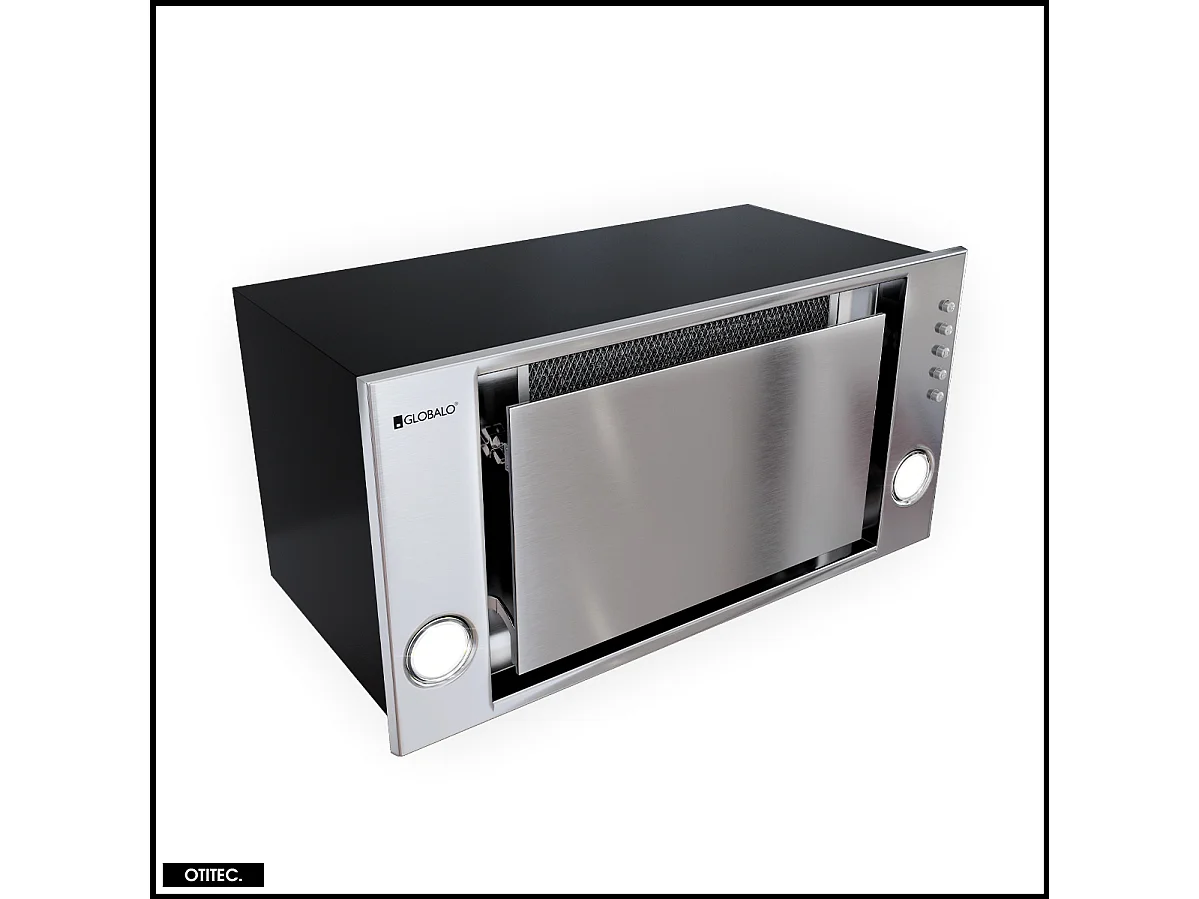 Hotte Casquette Aspirante Silencieuse - 60 cm - 525 m3/h - RETIO - Inox